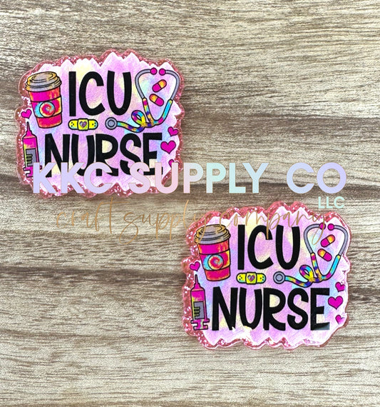 AT50-ICU Nurse-Acrylic Badge Reel Topper