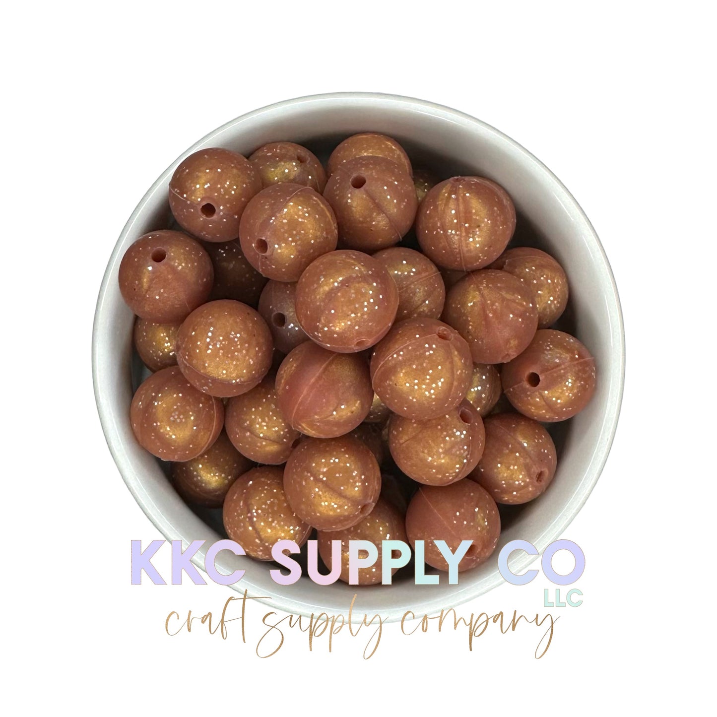 SS65-Glitter Caramel Solid Silicone Bead 15mm