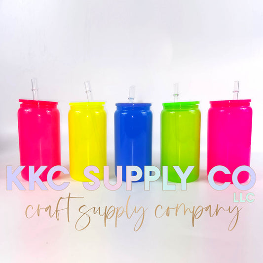 Case of 5-16oz Neon Glass Cup Blank