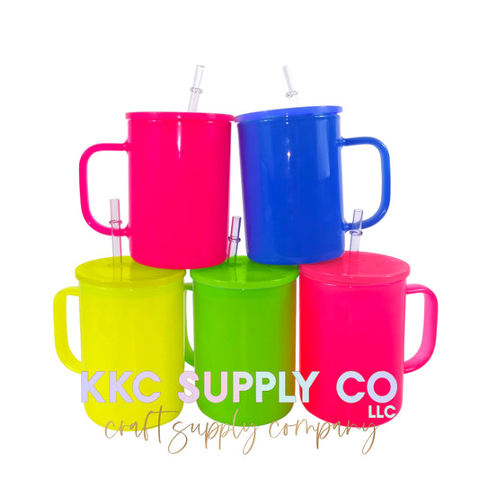 Case of 5-17oz Neon Glass Mug Blank