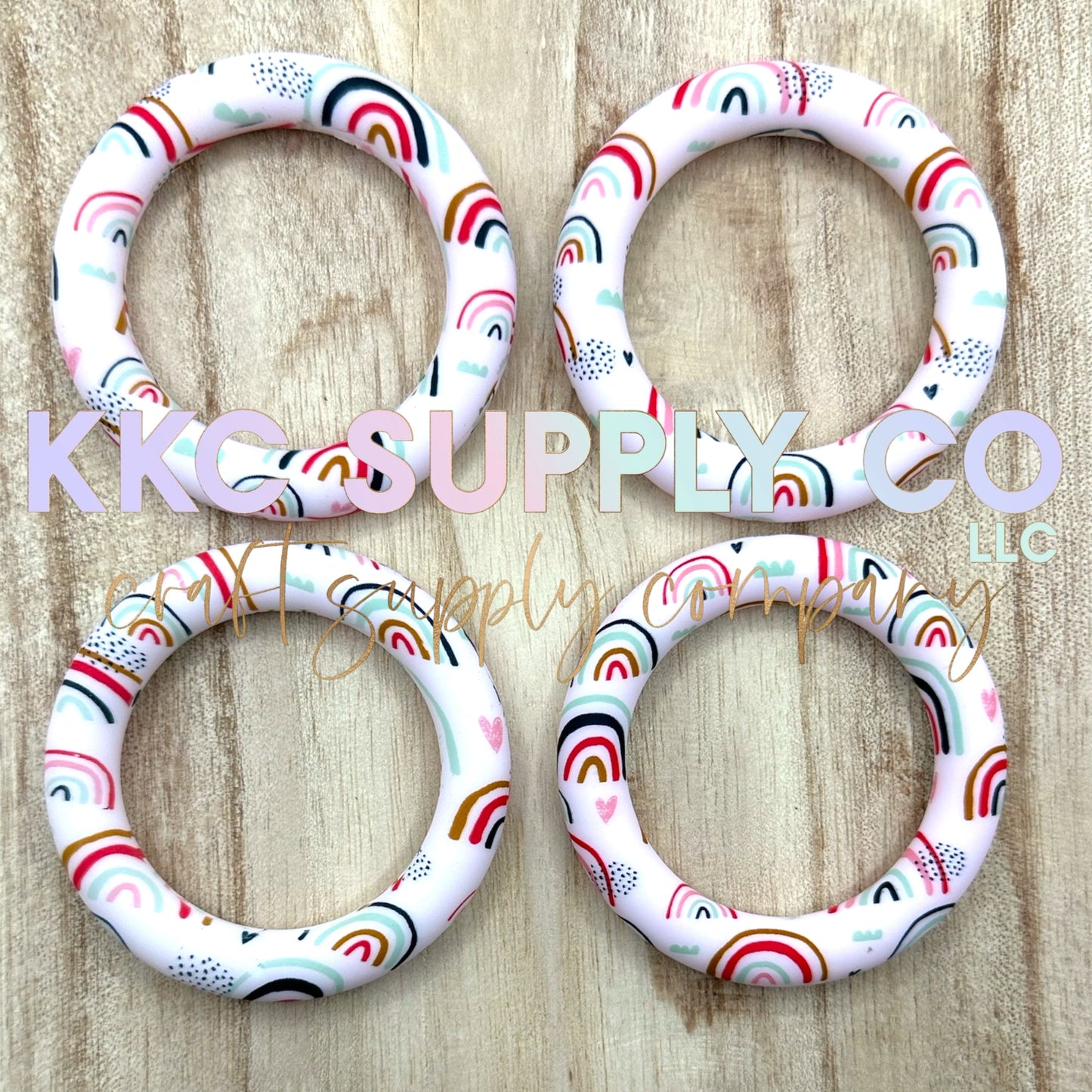 SP116-Boho Chic Rainbow 65mm Silicone Ring