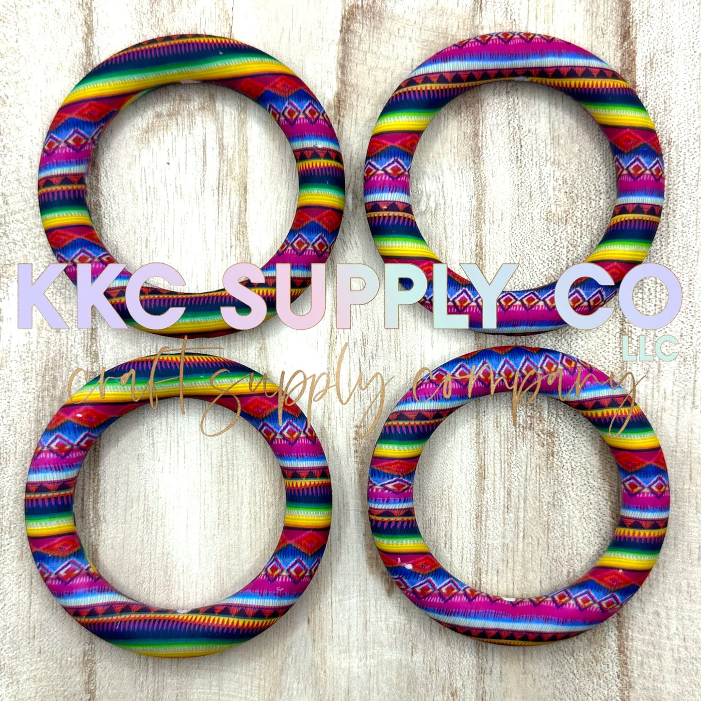 SP81-Colorful Striped Aztec 65mm Silicone Ring