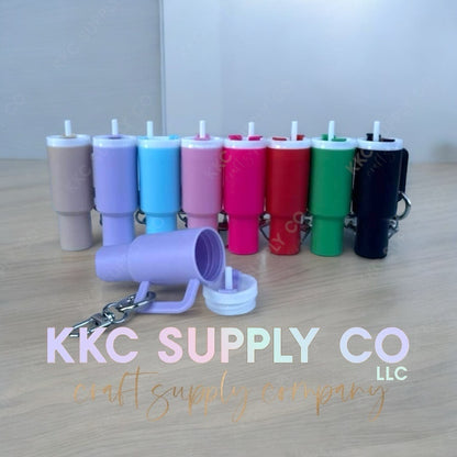 Mini Handled Tumbler Chapstick Holder Keychain-New Color Added!