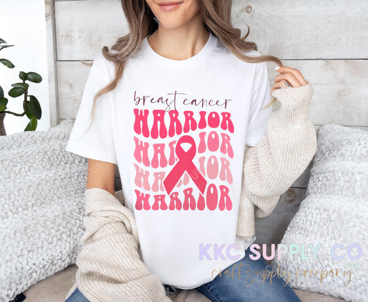 #60-Breast Cancer Warrior DTF T-Shirt Transfer