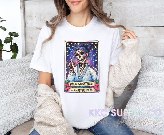 #59-Foul Mouthed Jiu Jitsu Mom Tarot Card DTF T-Shirt Transfer