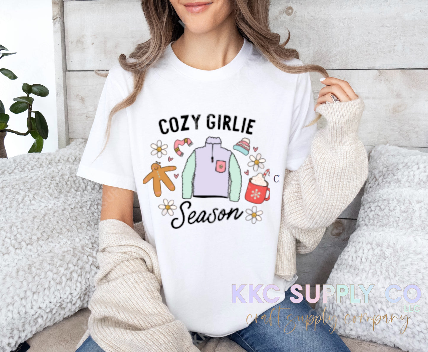 #91-Cozy Girl Season DTF T-Shirt Transfer