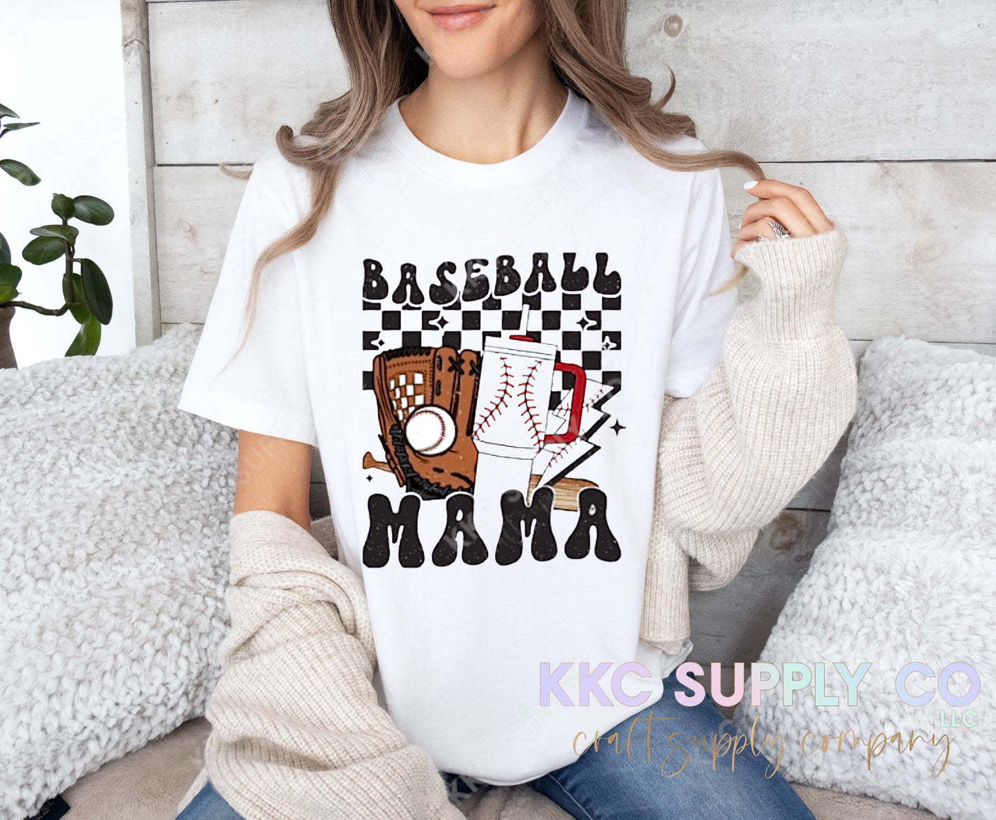 #82-Baseball Mama DTF T-Shirt Transfer