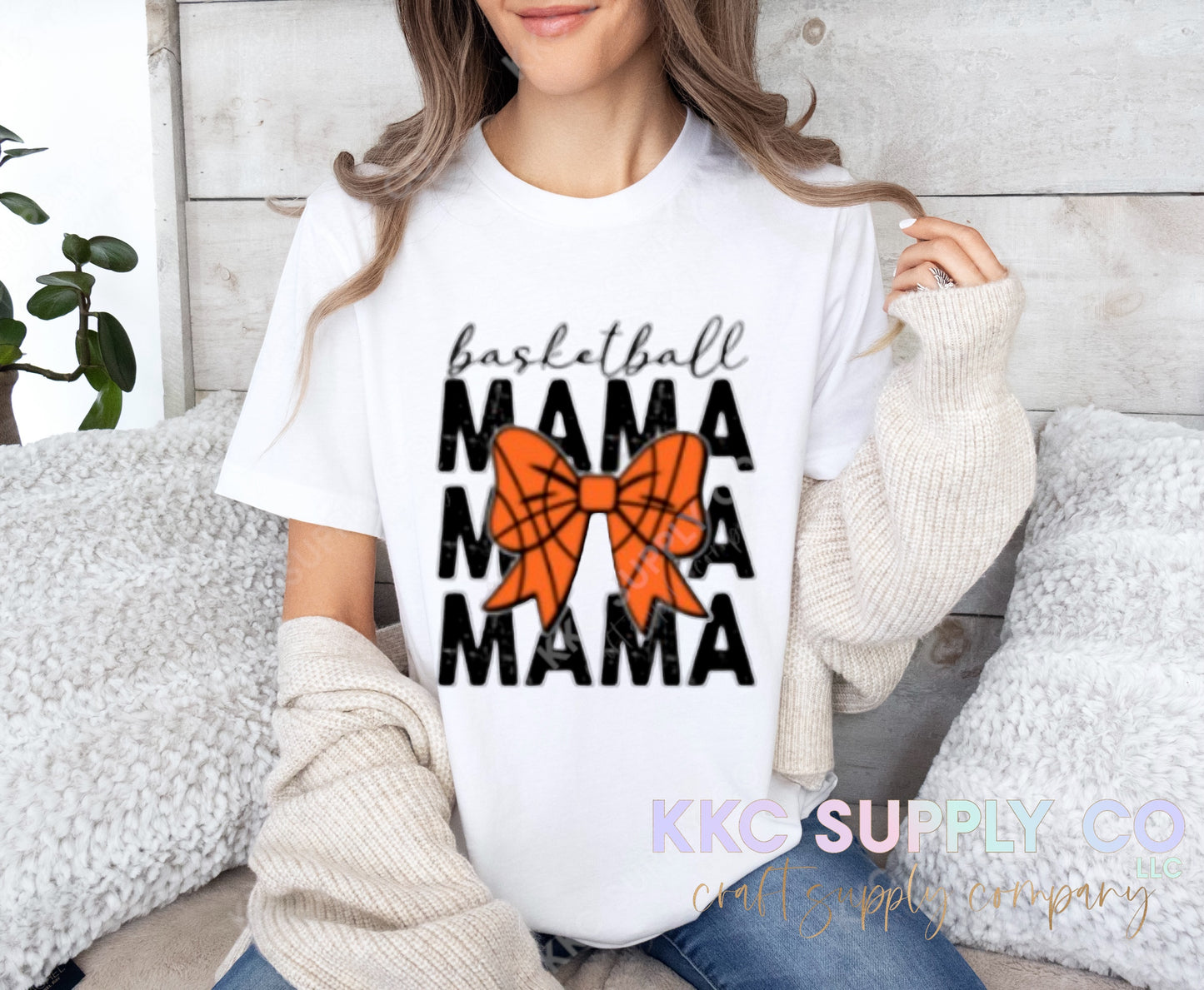 #79-Basketball Bow Mama DTF T-Shirt Transfer