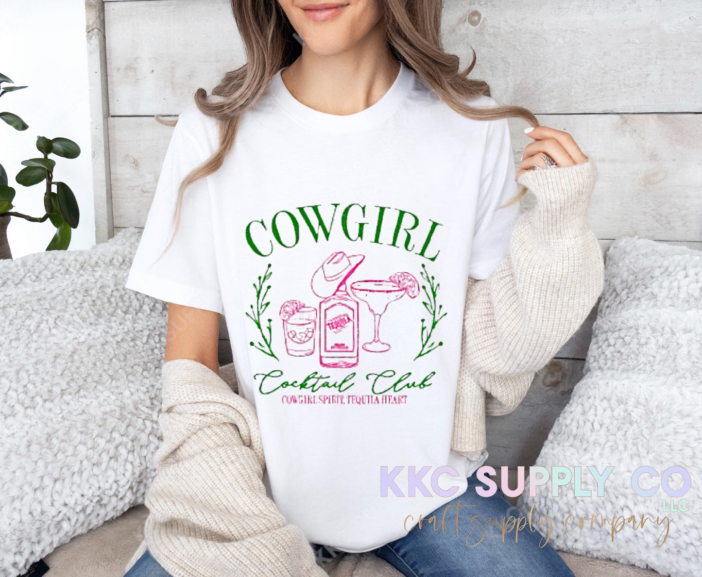 #73-Cowgirl Cocktails DTF T-Shirt Transfer