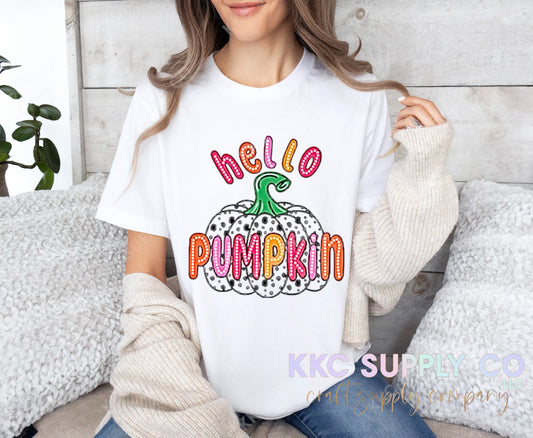 #67-Hello Pumpkin DTF T-Shirt Transfer