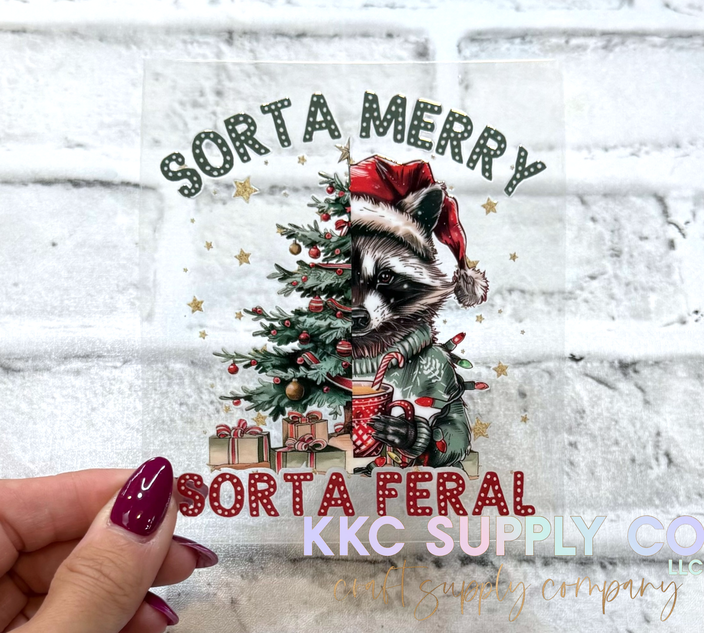 UV16126-Sorta Merry Sorta Feral UV DTF Decal