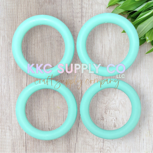 SS34-Bright Mint Green Solid 65mm Silicone Ring