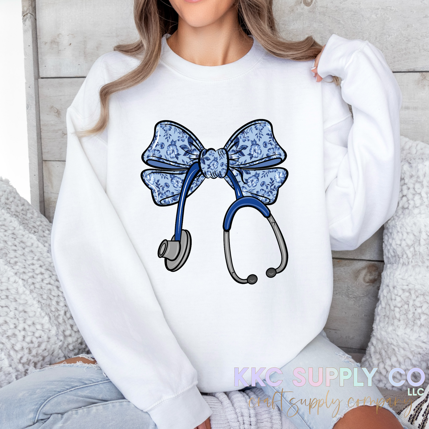 #152-Coquette Bow Stethoscope T-Shirt Transfer