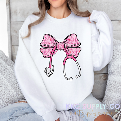 #152-Coquette Bow Stethoscope T-Shirt Transfer