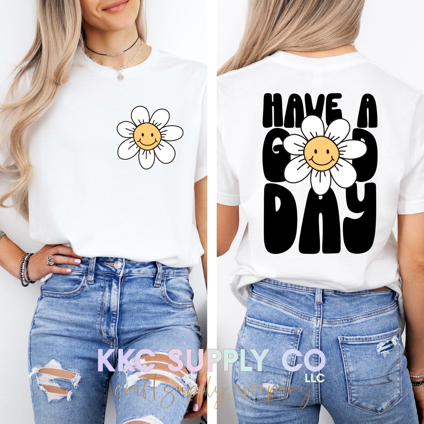 #41-Have A Good Day T-Shirt Transfer-Pocket and Back Set