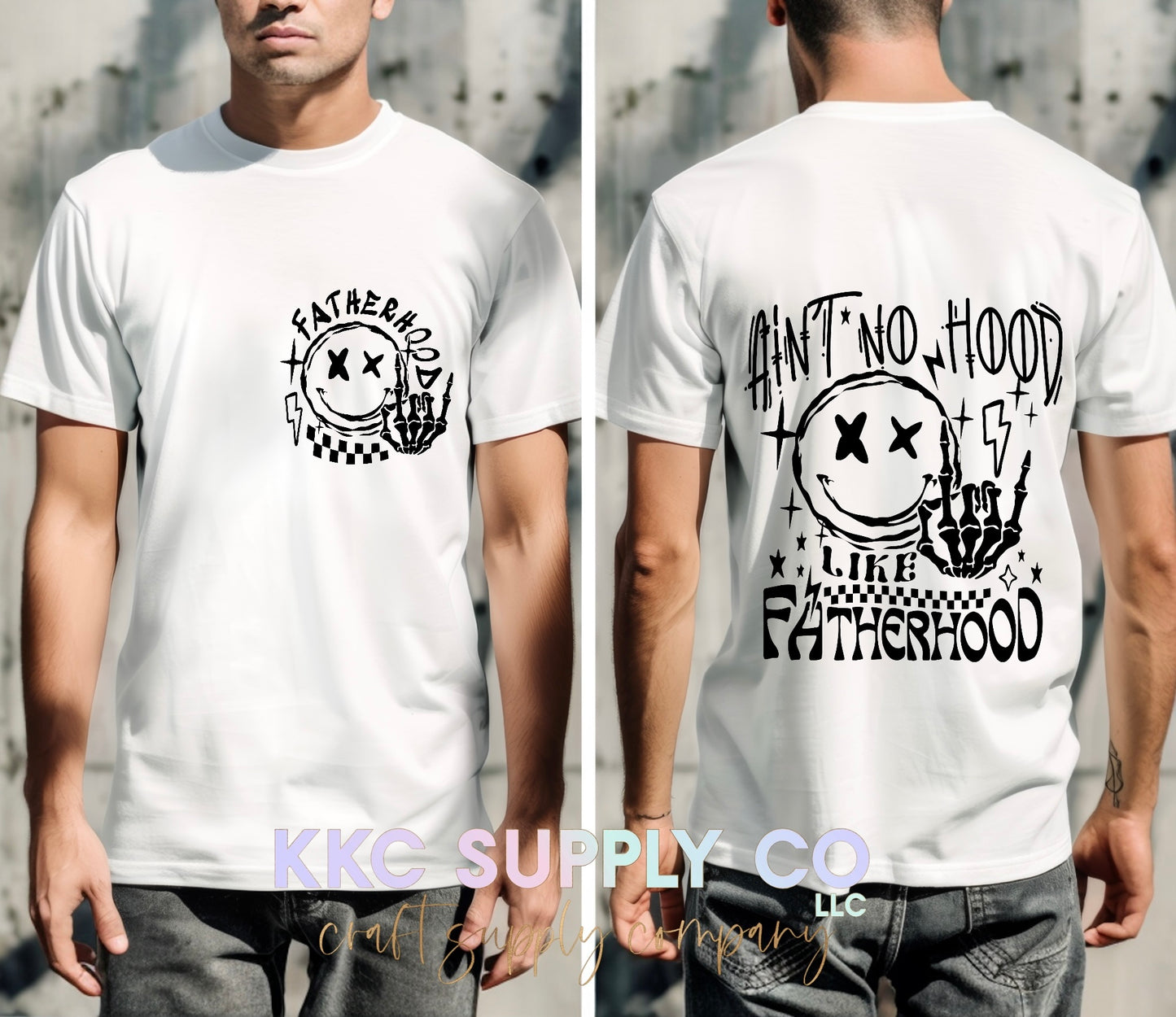 #155-Ain’t No Hood Like Fatherhood T-Shirt Transfer-Pocket and Back Set