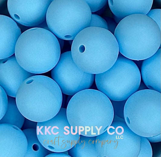 SS83-Sky Blue Solid Silicone Beads