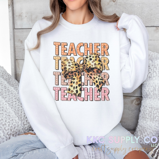 #157-Teacher 3D Bow T-Shirt Transfer