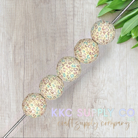 SP222-Lush Leopard Printed Silicone Bead 15mm