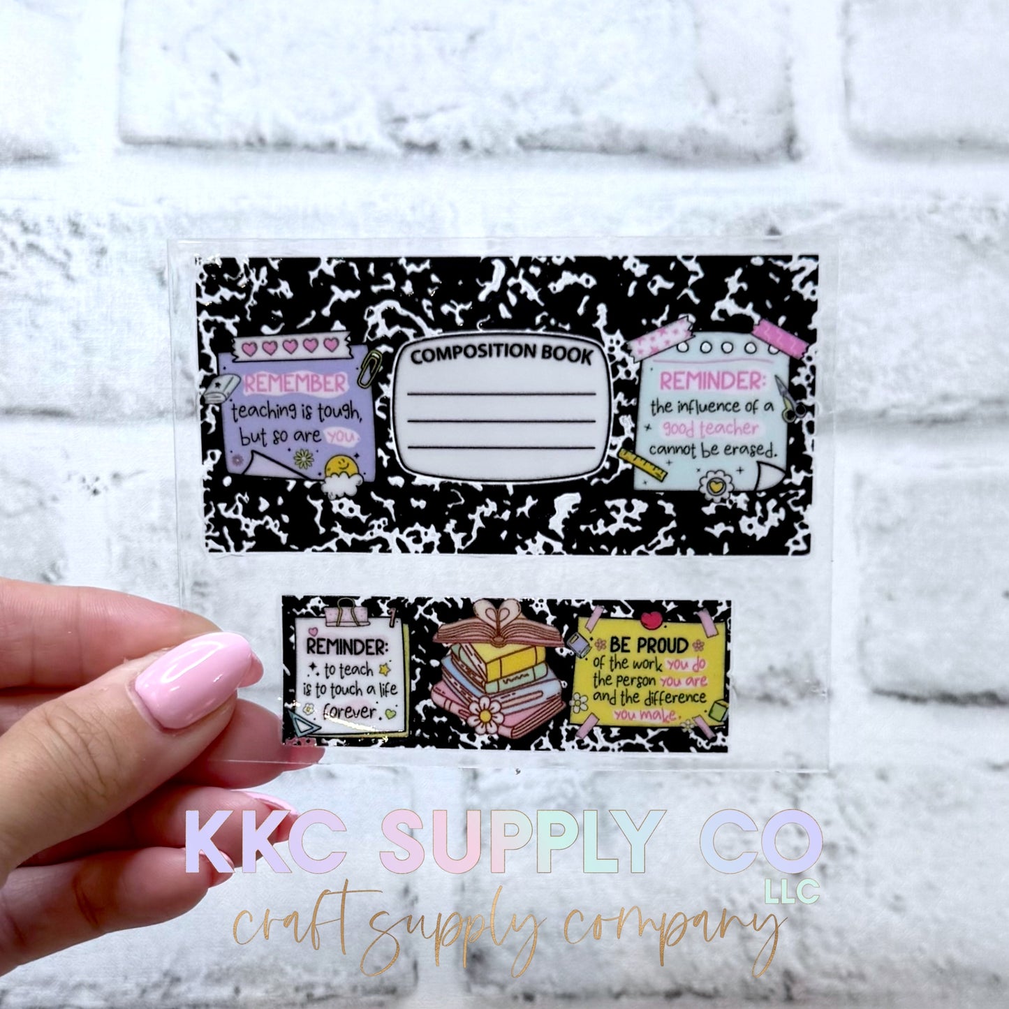 TKUV104-Composition Book-Mini Tumbler Keychain UV DTF Decal