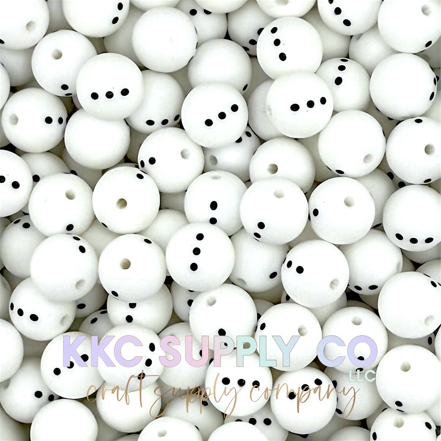 SP70-Snowman 15mm Silicone Printed Bead-Belly