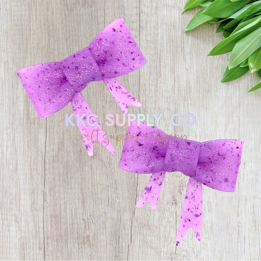 SG58-Purple with Darker Purple Confetti Large Bow Silicone Focal Bead