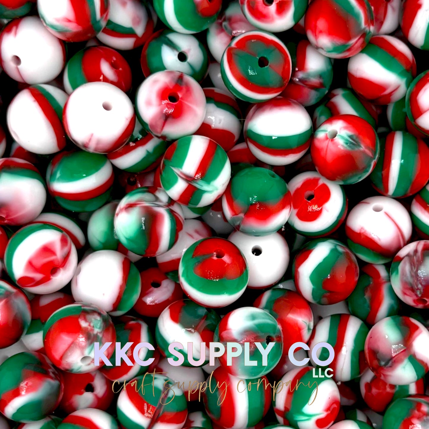 Christmas Marble #2 Silicone Beads-15mm