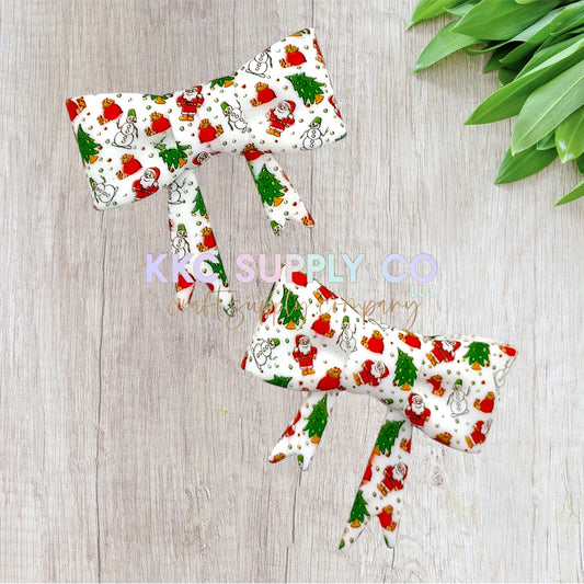 Sp67-Christmas Overload Large Bow Silicone Focal Bead