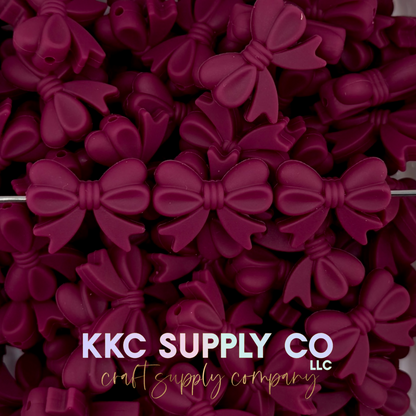 Bows (Horizontal) Silicone Focal Bead