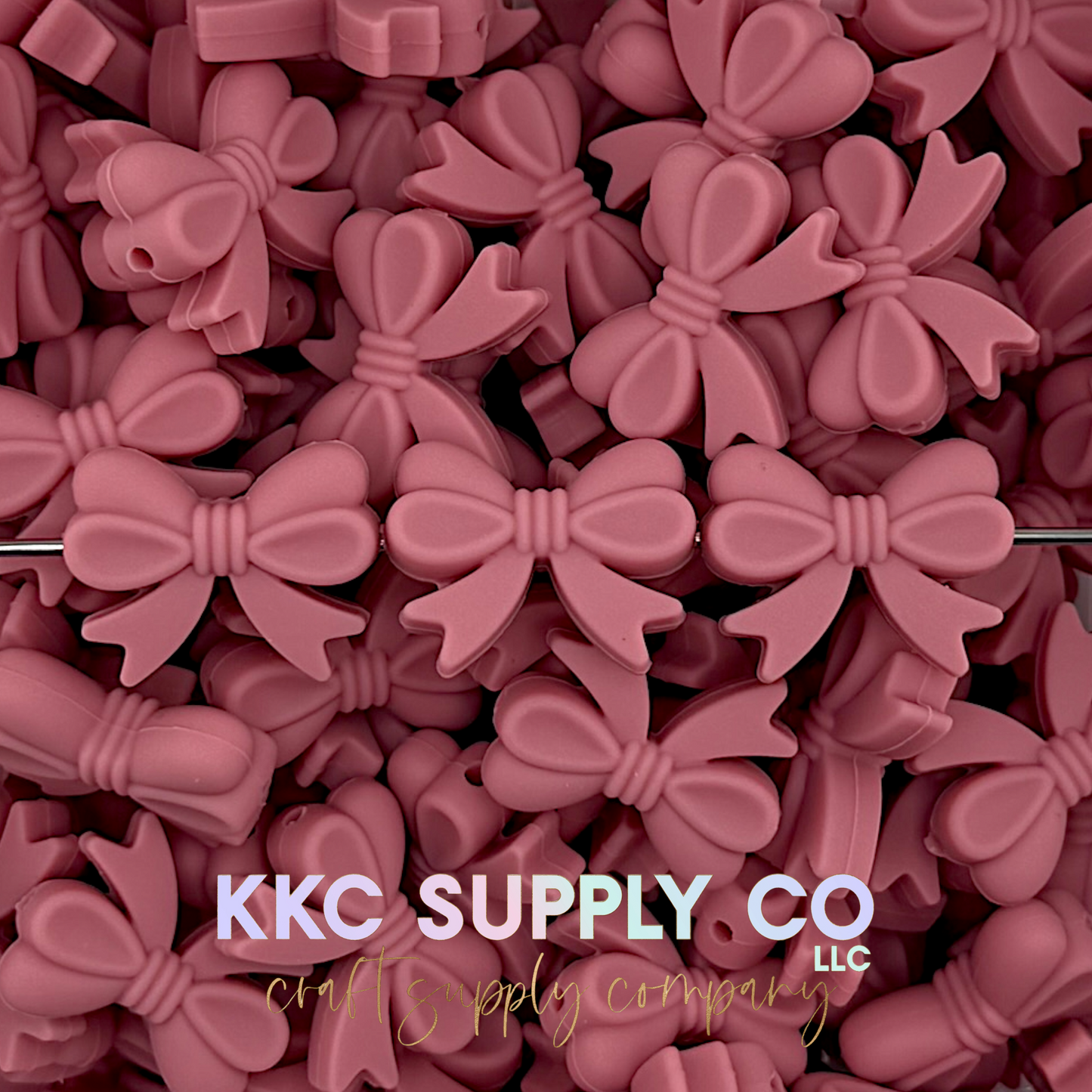 Bows (Horizontal) Silicone Focal Bead