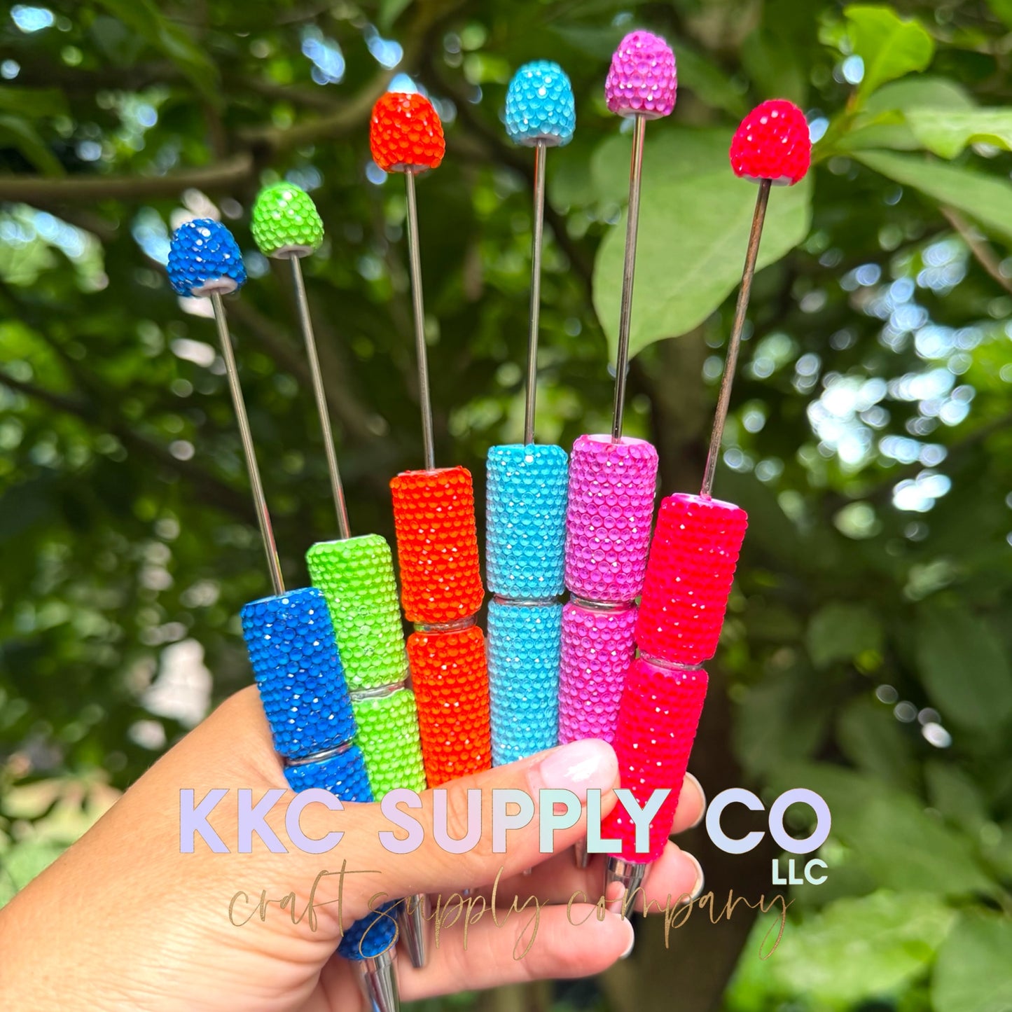 Neon Jelly Rhinestone Beadable Pen