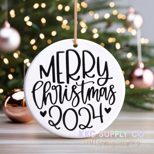 UVCO02-Merry Christmas 2024 UV DTF Christmas Ornament Decal