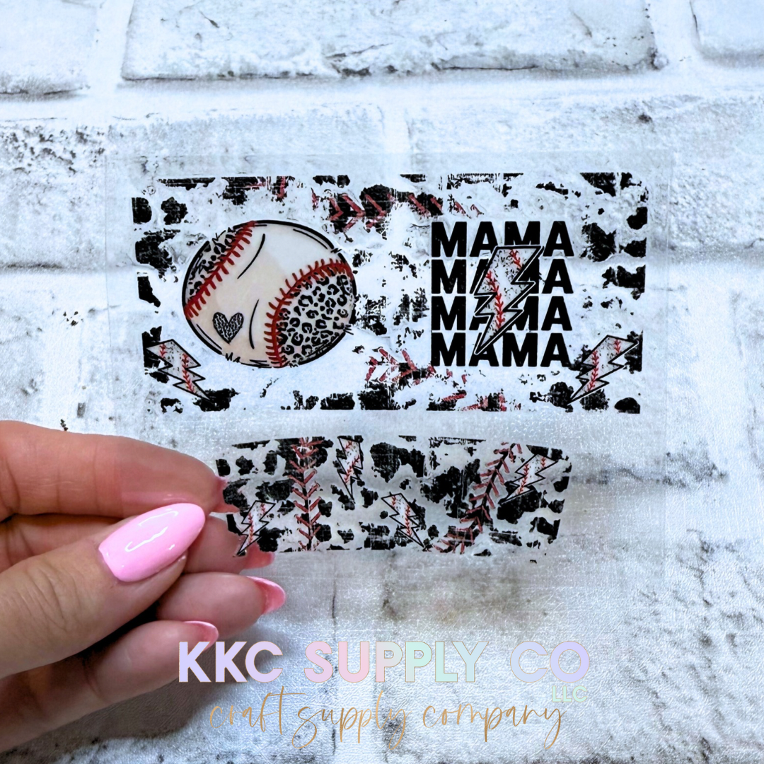 TKUV49-Baseball Mama Mini Tumbler Keychain UV DTF Decal