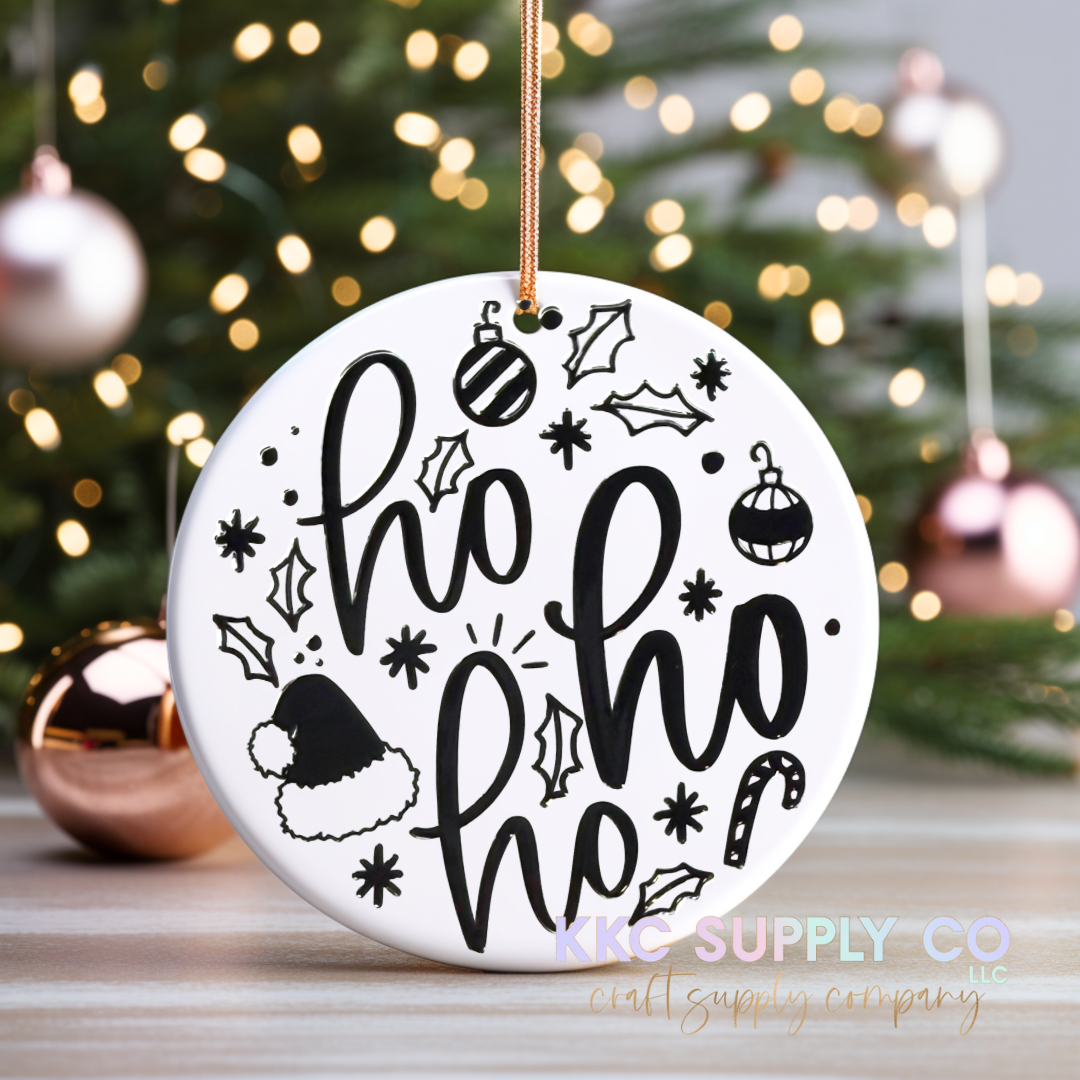 UVCO07-Ho Ho Ho UV DTF Christmas Ornament Decal