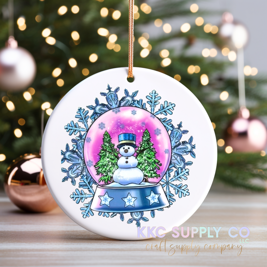 UVCO14-Snowman Snow Globe UV DTF Christmas Ornament Decal