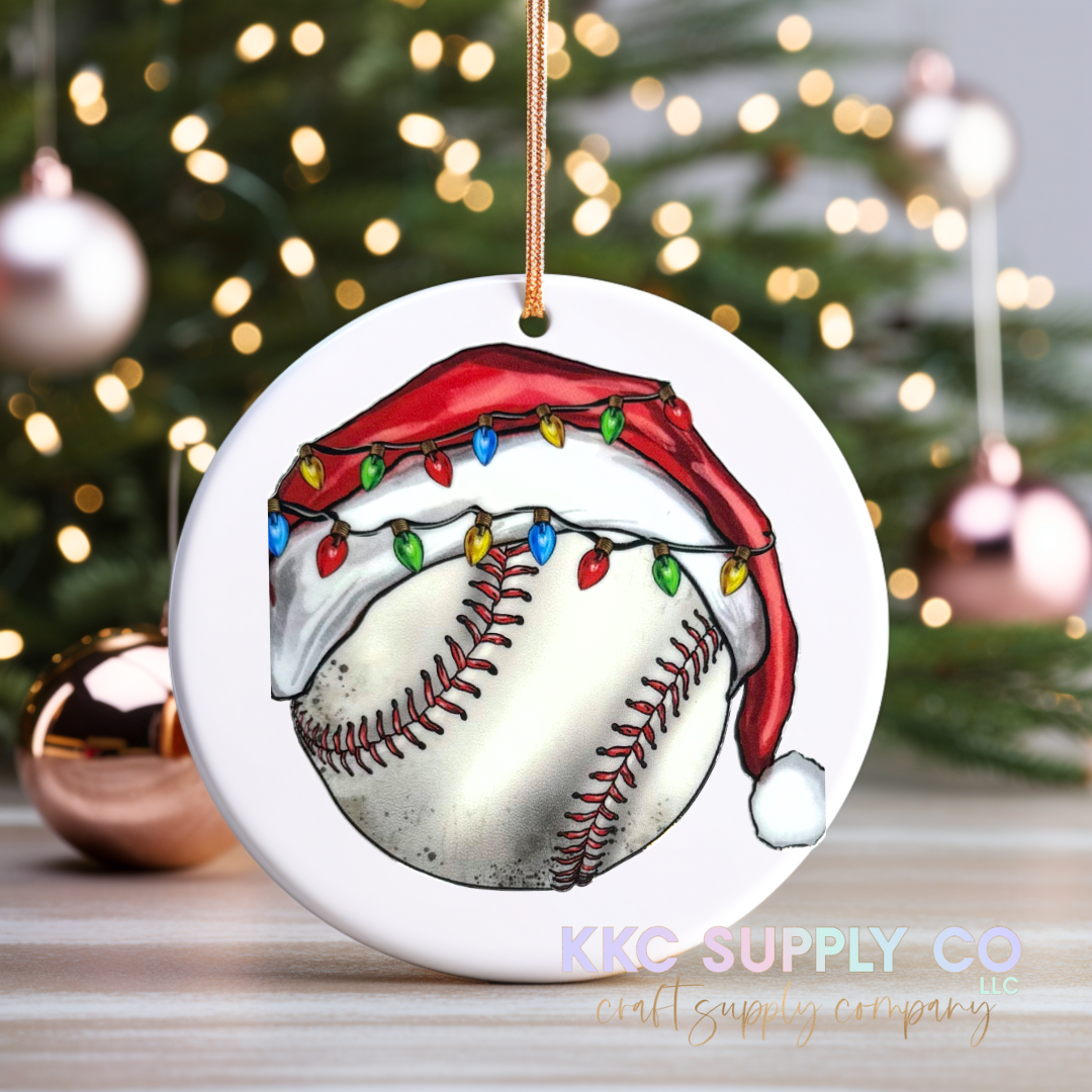 UVCO17-Christmas Hat Baseball UV DTF Christmas Ornament Decal