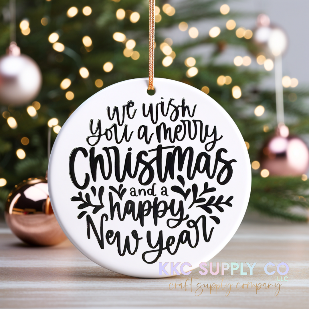 UVCO03-We Wish You A Merry Christmas 2024 UV DTF Christmas Ornament Decal