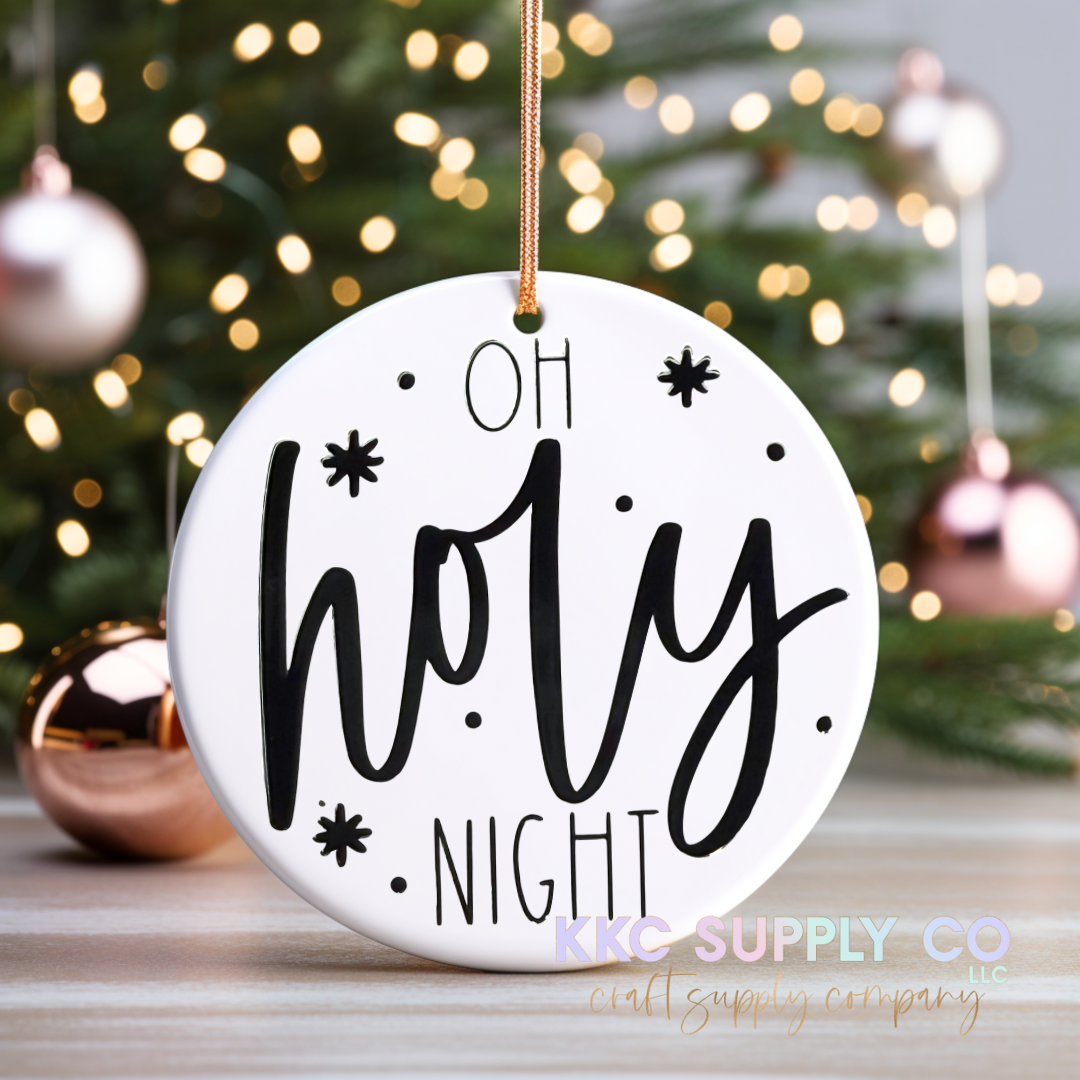 UVCO04-Oh Holy Night UV DTF Christmas Ornament Decal