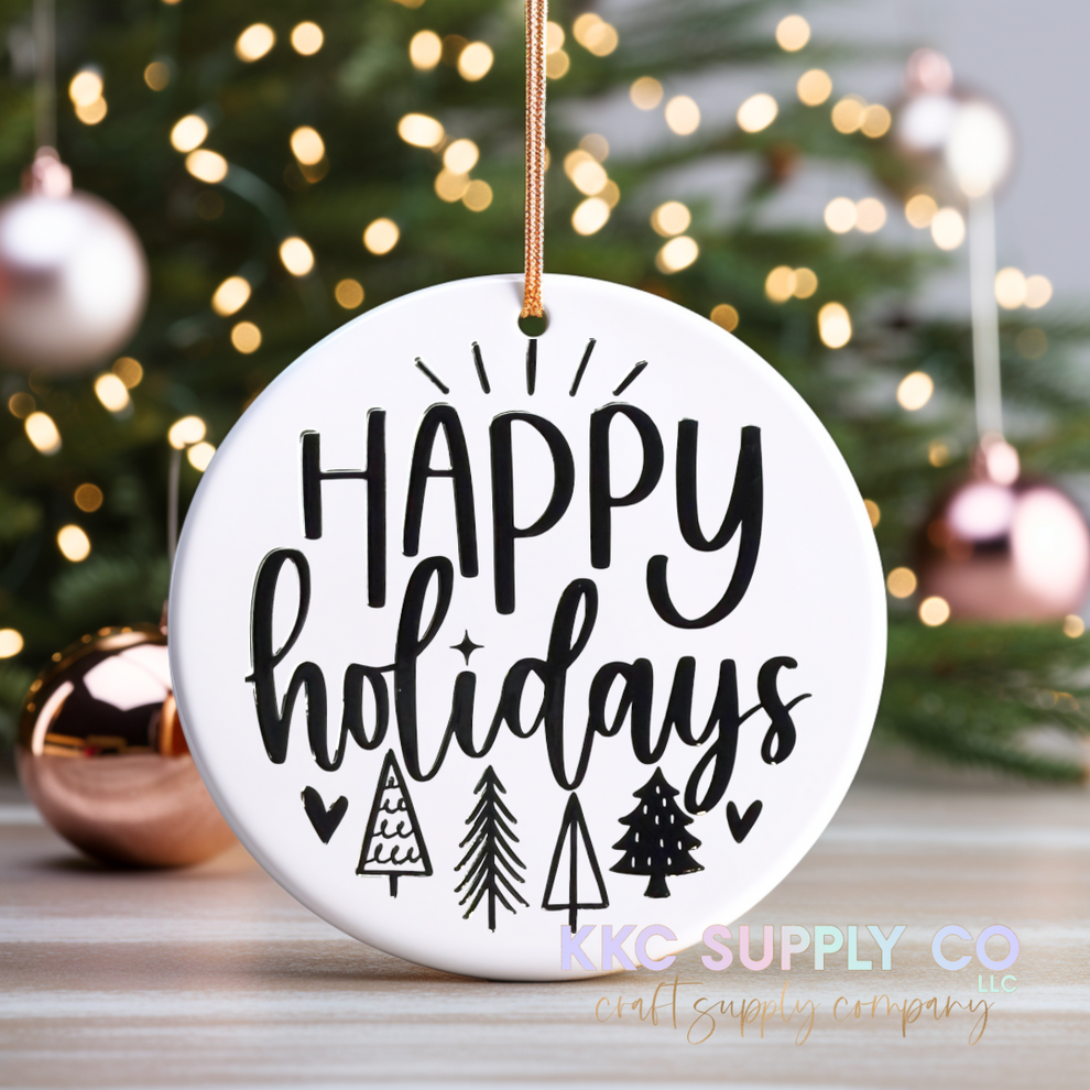 UVCO09Happy Holidays UV DTF Christmas Ornament Decal KKC Supply Co, LLC