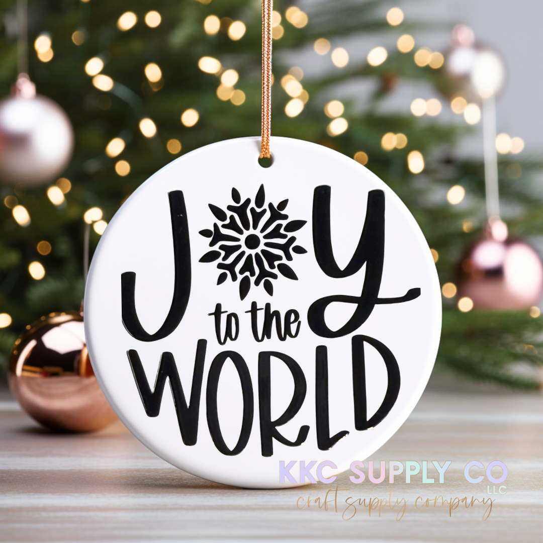 UVCO05-Joy To The World UV DTF Christmas Ornament Decal