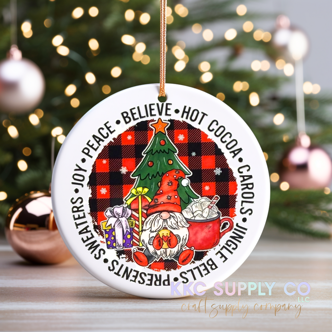 UVCO20-Believe•Hot Cocoa•Carols UV DTF Christmas Ornament Decal