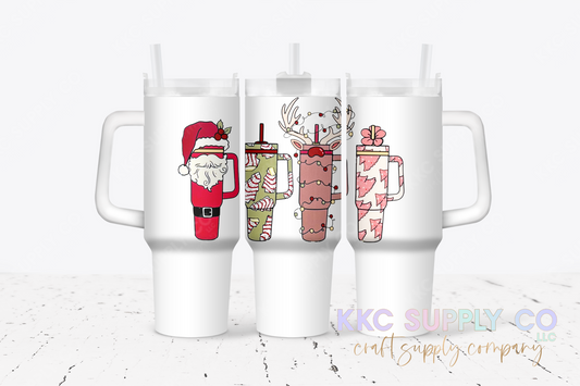 UV4037-Decorated Christmas Cups 40oz UV DTF Large Decal