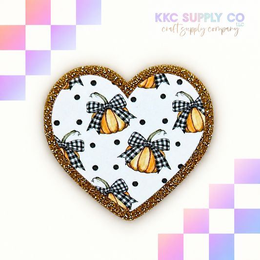 AT465 Cute Pumpkin Heart Acrylic Flatback