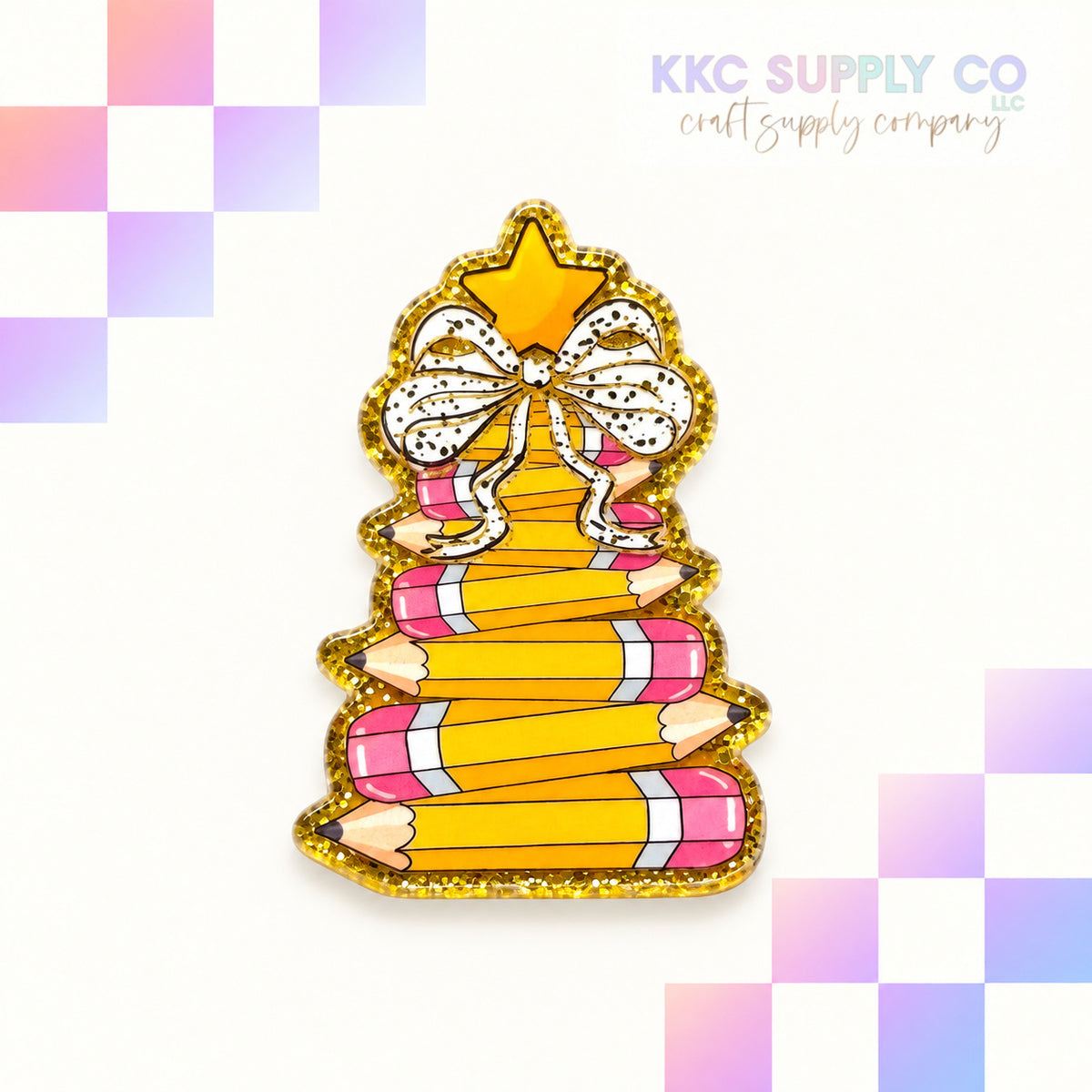 Pencil Christmas Tree acrylic flatback - KKC Supply Co