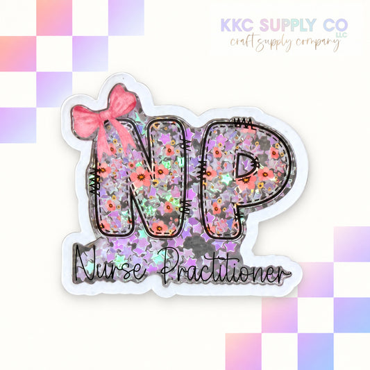 NP Glitter Shaker acrylic flatback - KKC Supply Co