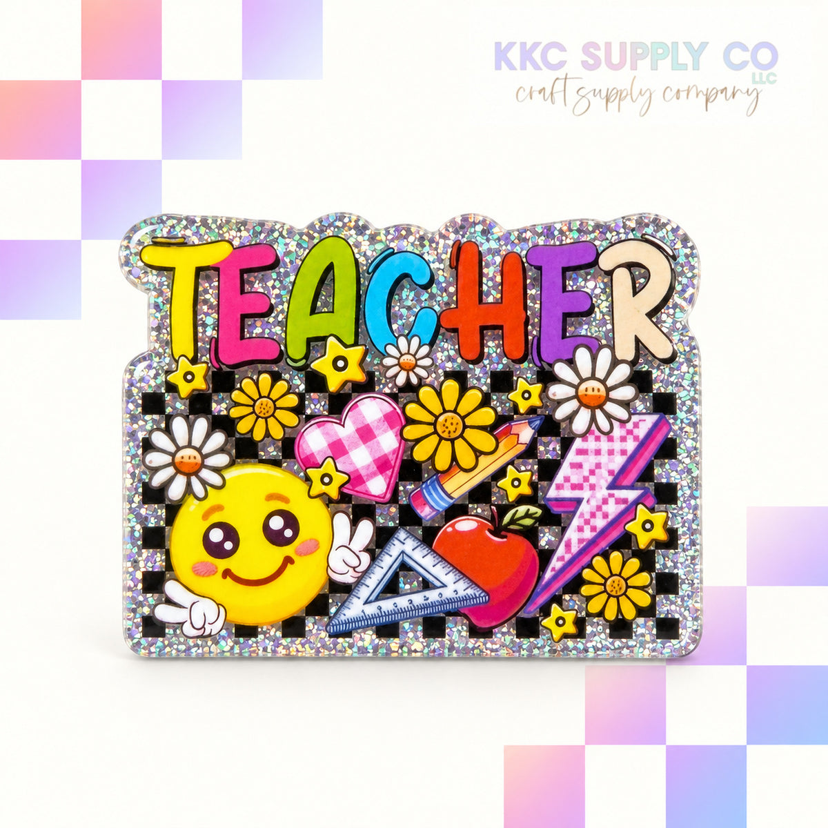 Retro Teacher acrylic flatback - KKC Supply Co