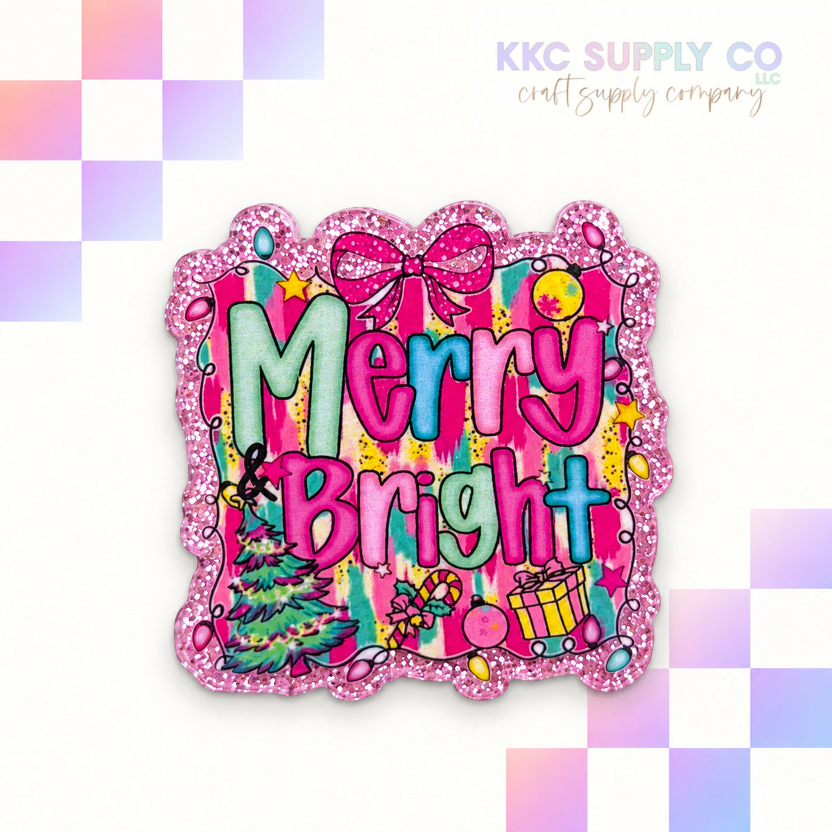 Merry and Bright acrylic flatback