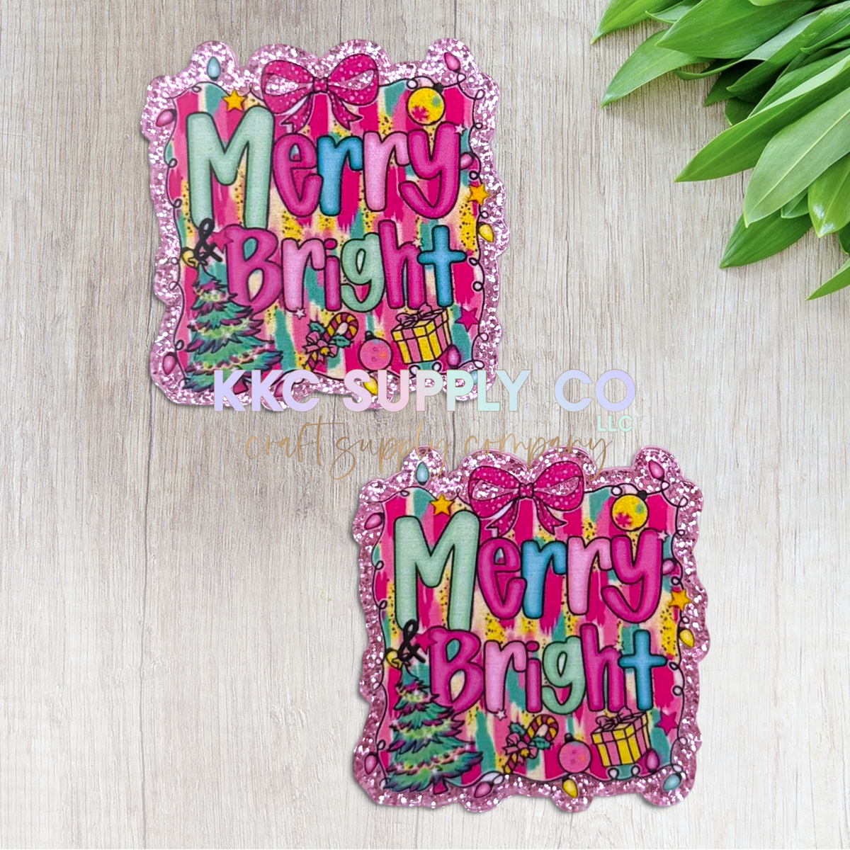 Merry and Bright acrylic flatback
