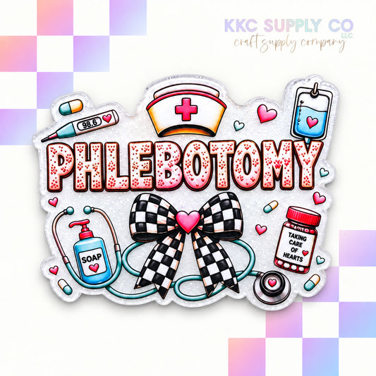 Phlebotomy medical acrylic flatback