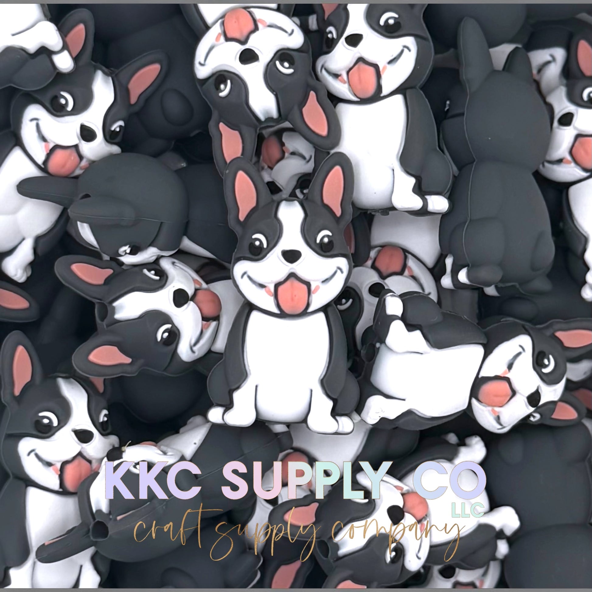 Boston Terrier 3D silicone focal beads
